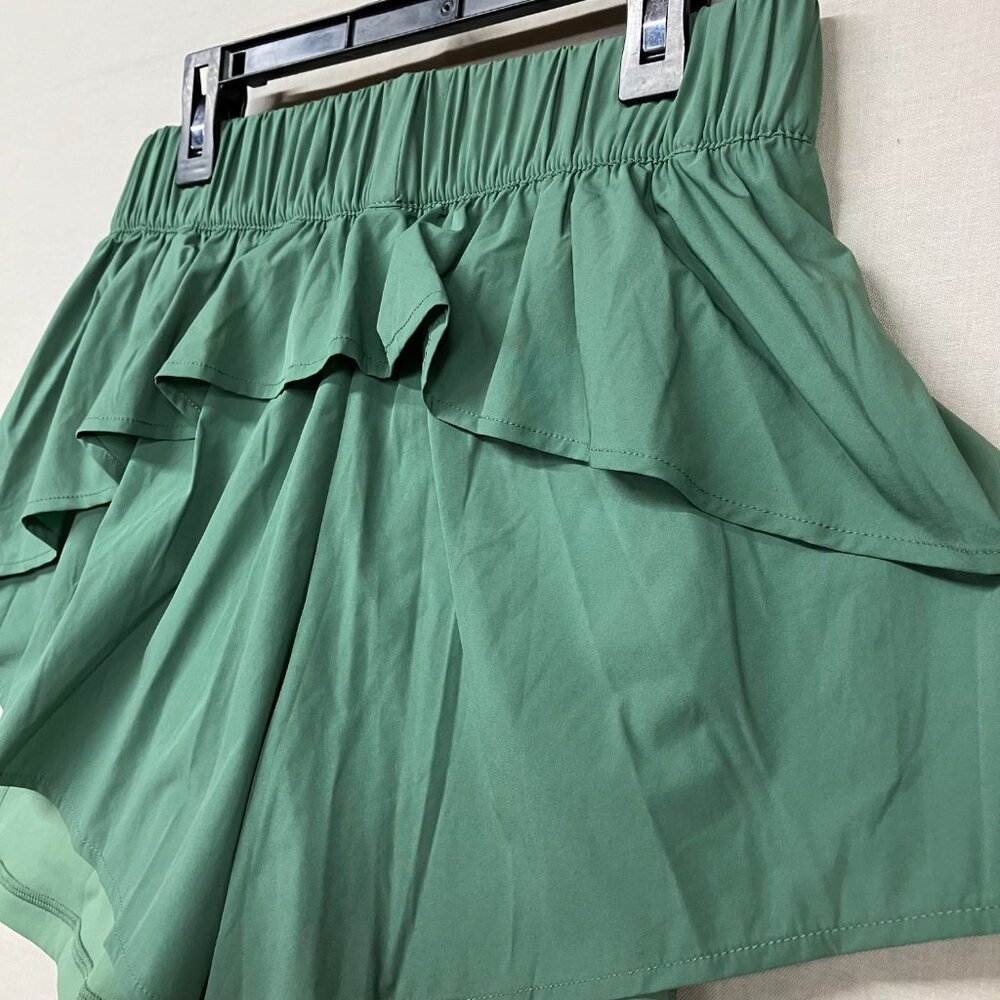 Blogilates Green Athletic Ruffle Shorts - Picture 10 of 13